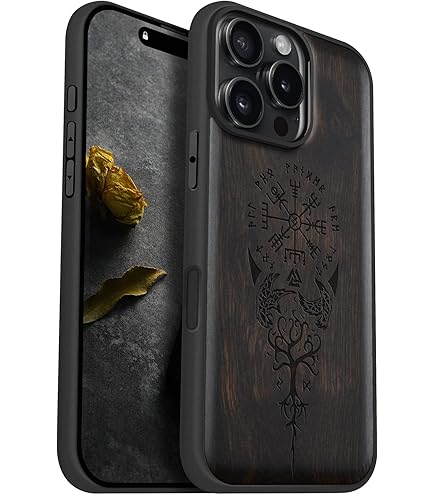 Amazon.com: Carveit Magnetic Wooden Case for iPhone 16 Pro Max